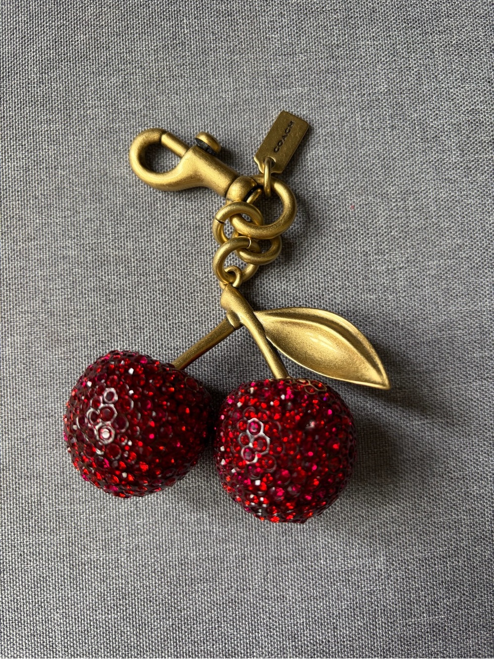 Coach Crystal Cherry Keychain Charm